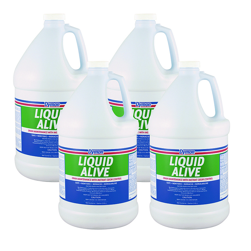 Dymon LIQUID ALIVE Enzyme Producing Bacteria, 1 gal Bottle, 4/Carton (23301)
