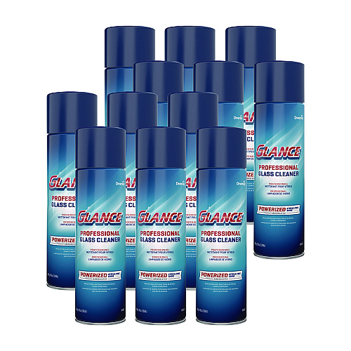 Diversey Glance Powerized Glass and Surface Cleaner, Ammonia Scent, 19 oz Aerosol Spray, 12/Carton (101109731)