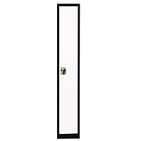 AdirOffice Steel Storage Locker, 1 Compartment, 12 x 12 x 72, Black Body/White Doors (I629201BW)