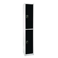 AdirOffice Steel Storage Locker, 2 Compartment, 12 x 12 x 72, Black (I629202BLK)