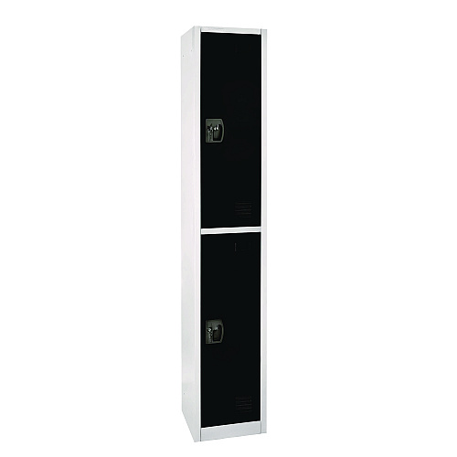 AdirOffice Steel Storage Locker, 2 Compartment, 12 x 12 x 72, Black (I629202BLK)