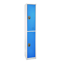 AdirOffice Steel Storage Locker, 2 Compartment, 12 x 12 x 72, Blue (I629202BLU)