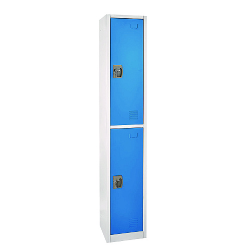 AdirOffice Steel Storage Locker, 2 Compartment, 12 x 12 x 72, Blue (I629202BLU)