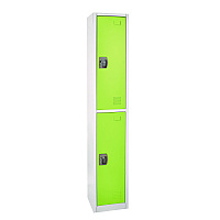 AdirOffice Steel Storage Locker, 2 Compartment, 12 x 12 x 72, Green (I629202GRN)