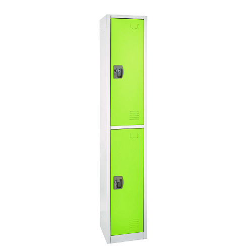 AdirOffice Steel Storage Locker, 2 Compartment, 12 x 12 x 72, Green (I629202GRN)