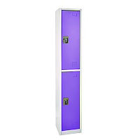 AdirOffice Steel Storage Locker, 2 Compartment, 12 x 12 x 72, Purple (I629202PUR)