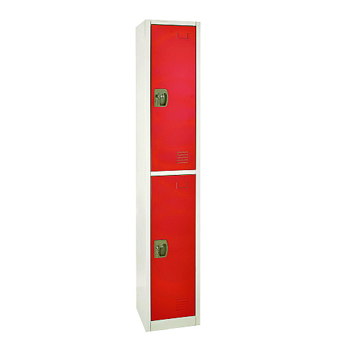 AdirOffice Steel Storage Locker, 2 Compartment, 12 x 12 x 72, Red (I629202RED)