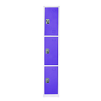 AdirOffice Steel Storage Locker, 3 Compartment, 12 x 12 x 72, Purple (I629203PUR)