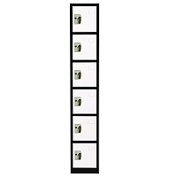 AdirOffice Steel Storage Locker, 6 Compartment, 12 x 12 x 72, Black Body/White Doors (I629206BW)