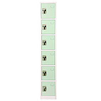 AdirOffice Steel Storage Locker, 6 Compartment, 12 x 12 x 72, Misty Green (I629206MGRN)