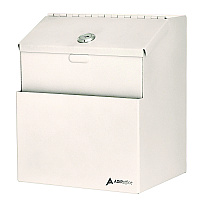 AdirOffice Wall Mountable Steel Suggestion Secure Drop Box with Key, 7 x 6 x 8.5, Stainless Steel 304, White (I63101WHI)