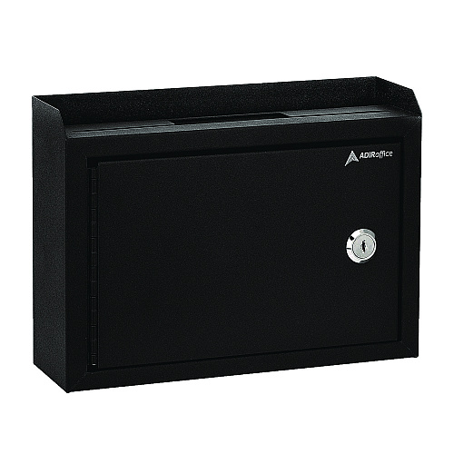 AdirOffice Medium Size Steel Multi-Purpose Secure Drop Box, 9.8 x 3.4 x 7.5, Black (I63102BLK)
