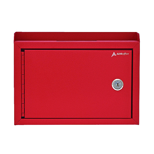 AdirOffice Medium Size Steel Multi-Purpose Secure Drop Box, 9.8 x 3.4 x 7.5, Red (I63102RED)