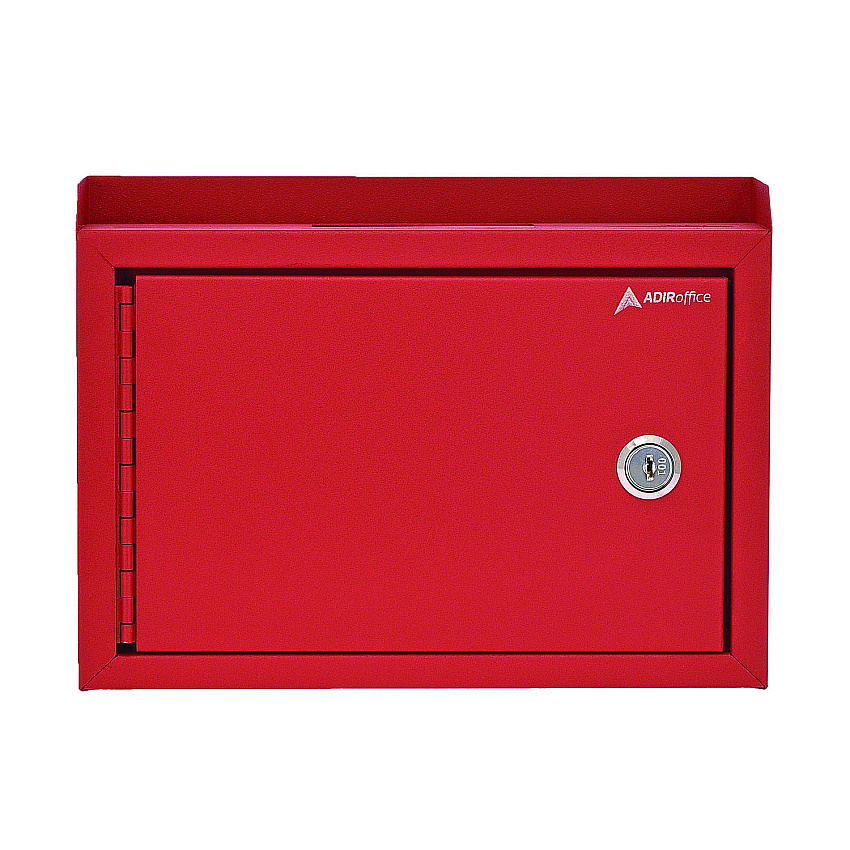 AdirOffice Medium Size Steel Multi-Purpose Secure Drop Box, 9.8 x 3.4 x 7.5, Red (I63102RED)