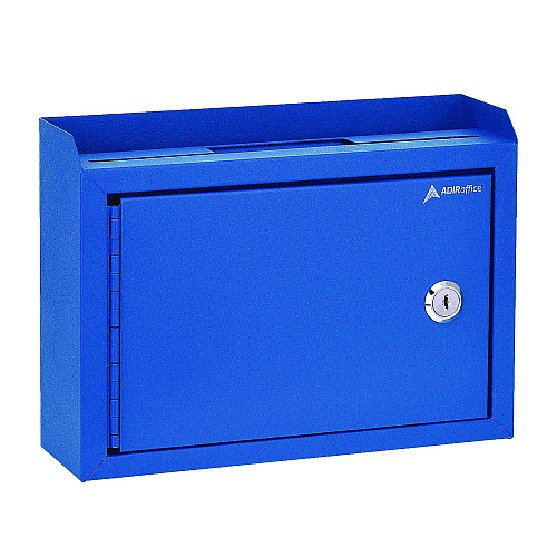 AdirOffice Medium Size Steel Multi-Purpose Secure Drop Box, 9.8 x 3.4 x 7.5, Blue (I63102BLU)