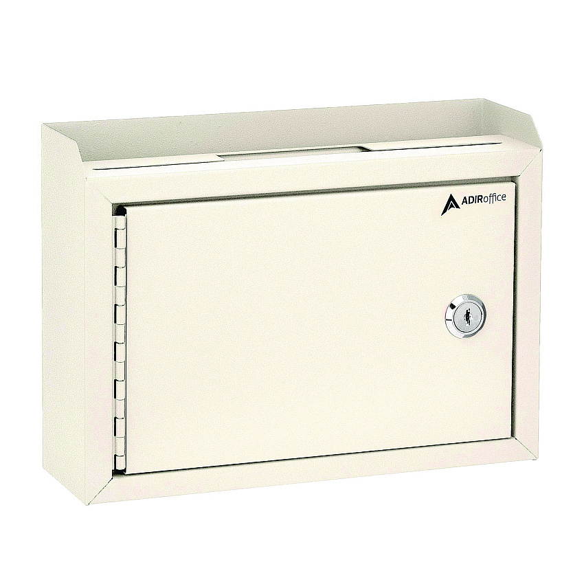 AdirOffice Medium Size Steel Multi-Purpose Secure Drop Box, 9.8 x 3.4 x 7.5, White (I63102WHI)