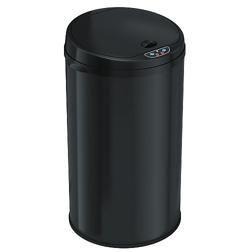 HLS Commercial Sensor Trash Can, 8 gal, Plastic/Stainless Steel, Black (HLS08RB)