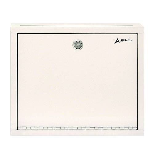 AdirOffice Large Size Steel Multi-Purpose Secure Drop Box, 12 x 3 x 10, White (I63103WHI)