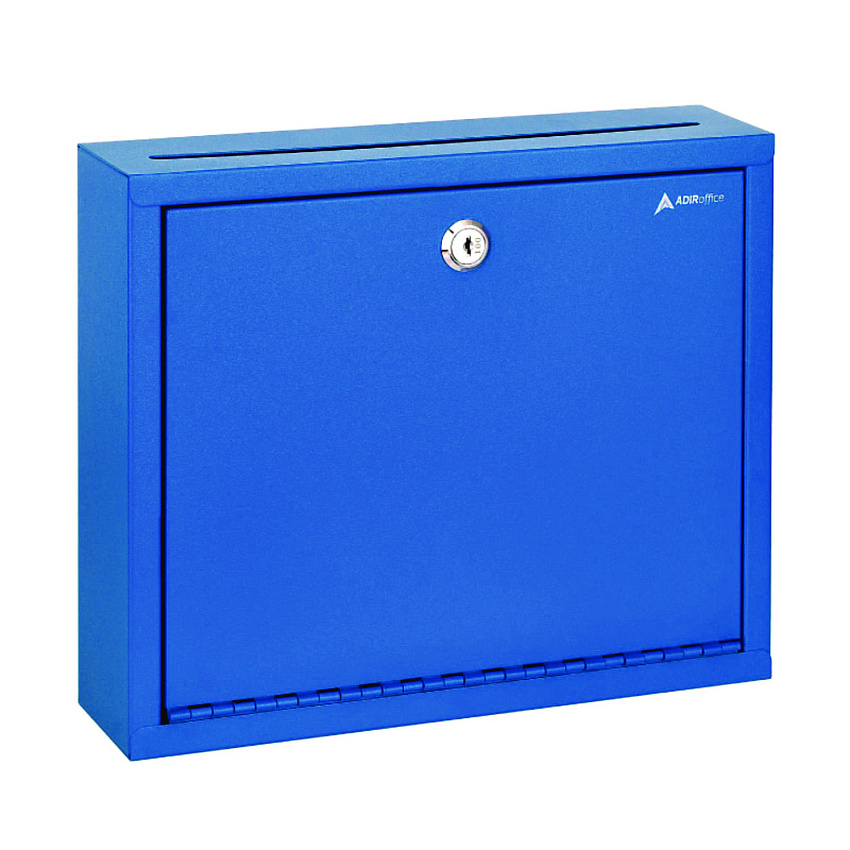 AdirOffice Large Size Steel Multi-Purpose Secure Drop Box, 12 x 3 x10, Blue (I63103BLU)