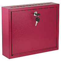 AdirOffice Large Size Steel Multi-Purpose Secure Drop Box, 12 x 3 x 10, Red (I63103RED)
