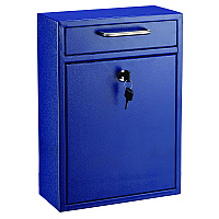 AdirOffice Large Ultimate Secure Drop Box Wall Mounted Mail Box, 11.2 x 4.7 x 16.2, Blue (I63104BLU)