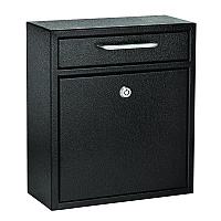 AdirOffice Medium Ultimate Wall Mounted Mail Box, 10.4 x 4.5 x 12, Black (I63105BLK)