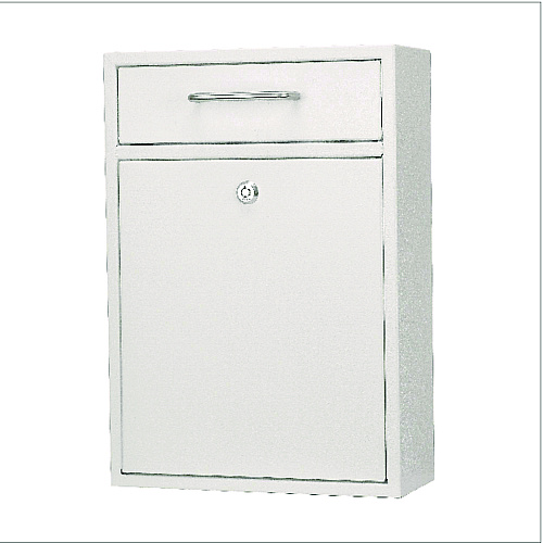 AdirOffice Large Ultimate Secure Drop Box Wall Mounted Mail Box, 11.2 x 4.7 x 16.2, White (I63104WHI)