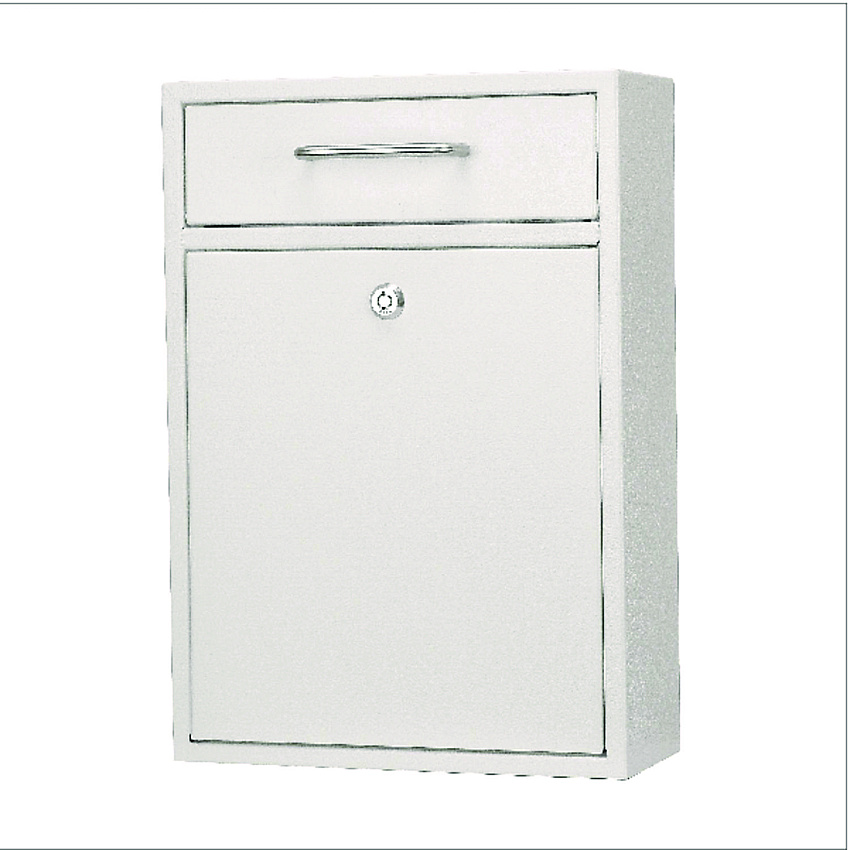 AdirOffice Large Ultimate Secure Drop Box Wall Mounted Mail Box, 11.2 x 4.7 x 16.2, White (I63104WHI)