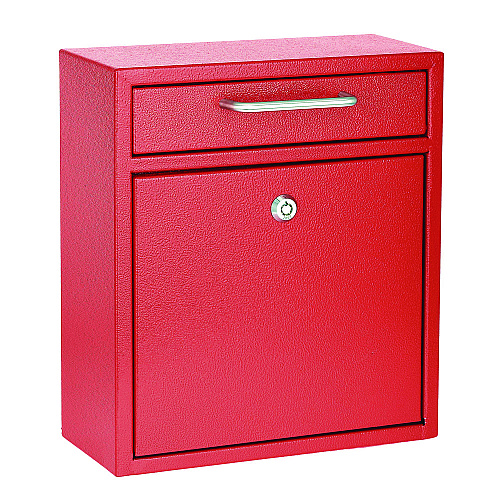 AdirOffice Medium Ultimate Wall Mounted Mail Box, 10.4 x 4.5 x 12, Red (I63105RED)