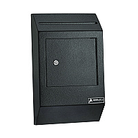 AdirOffice Heavy-Duty Weatherproof Secured Secure Drop Box, 10 x 4 x 16.3, Black (I63113BLK)