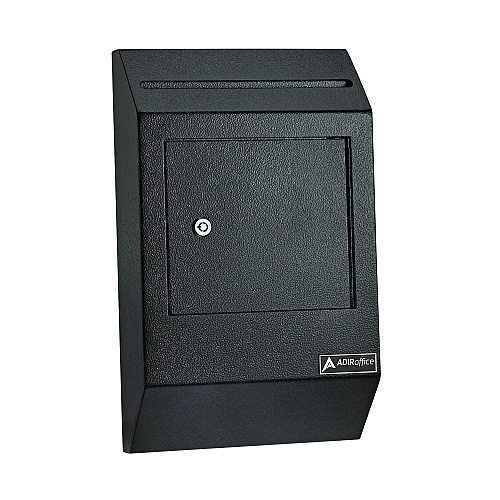 AdirOffice Heavy-Duty Weatherproof Secured Secure Drop Box, 10 x 4 x 16.3, Black (I63113BLK)
