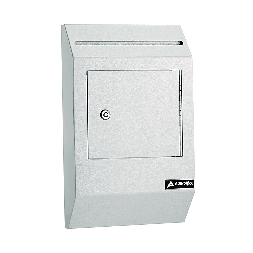 AdirOffice Heavy-Duty Weatherproof Secured Secure Drop Box, 10 x 4 x 16.3, White (I63113WHI)