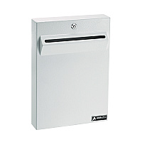 AdirOffice Large Wall Mounted Weatherproof Steel Secure Drop Box, 11 x 2.4 x 16, White (I63114WHI)