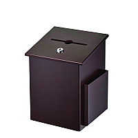 AdirOffice Squared Wood Locking Suggestion Box, 7.25 x 7.5 x 10, Medium Density Fiberboard, Mahogany (I63201MA)
