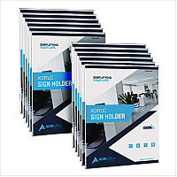 AdirOffice Wall Mount Side-Loading Acrylic Sign Holders, 8 x 11, Clear Frame, 12/Pack (I639851112WM)