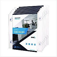 AdirOffice Clear Suction Acrylic Window Sign Holder, 8 x 11, Clear Frame, 6/Pack (I6398511WSH6)