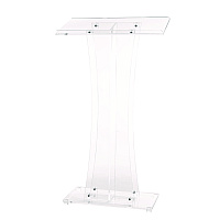 AdirOffice Acrylic Stand-Up Podium Lectern Speaker Stand, 26 x 13 x 47, Clear (I66102)