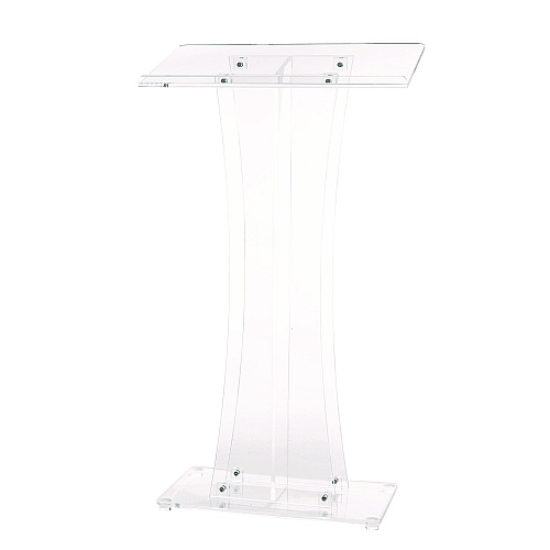 AdirOffice Acrylic Stand-Up Podium Lectern Speaker Stand, 26 x 13 x 47, Clear (I66102)