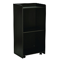 AdirOffice Wood Mobile Presentation Lectern Speaker Stand with Shelves, 22.44 x 16.53 x 45.98, Black (I66107BLK)