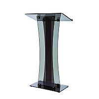 AdirOffice Acrylic Stand-Up Podium Lectern Speaker Stand, 26 x 13 x 47, Black (I66102BLK)