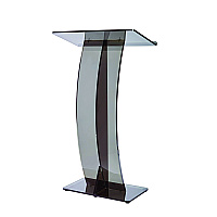 AdirOffice Acrylic Slanted Podium Lectern Speaker Stand, 26.75 x 12.5 x 47, Black (I66103BLK)