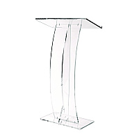 AdirOffice Acrylic Slanted Podium Lectern Speaker Stand, 26.75 x 12.5 x 47, Clear (I66103CLR)