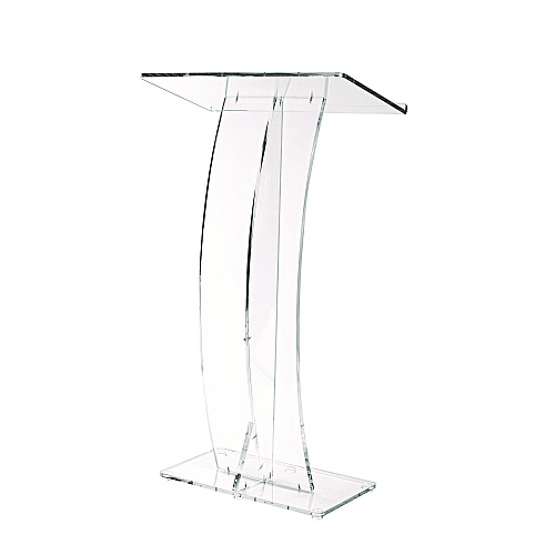 AdirOffice Acrylic Slanted Podium Lectern Speaker Stand, 26.75 x 12.5 x 47, Clear (I66103CLR)
