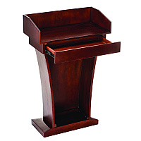 AdirOffice Wood Stand-Up Podium Lectern Speaker Stand with Drawer and Storage Area, 27.55 x 14 x 43.3, Cherry (I661012CH)