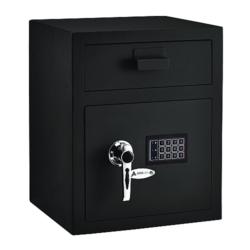 AdirOffice 1.1 cu ft Steel Digital Secure Money Deposit Safe with Digital keypad, 15.3 x 13.5 x 19, Black (I670200BLK)