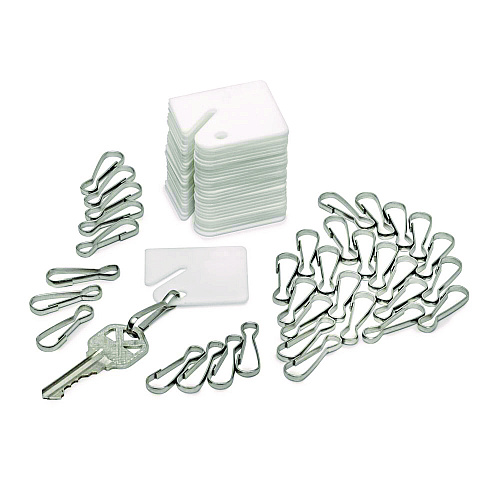 AdirOffice Plastic Identification Key Tags, White, 100/Pack (I689100)