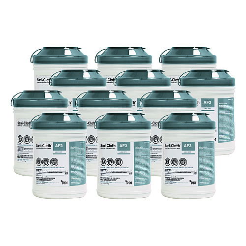 Sani-Cloth AF3 Germicidal Disposable Wipes, 6 x 6.75, White, 160 Wipes/Canister, 12 Canisters/Carton (P13872CT)