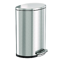 HLS Commercial Fire-Resistant Step Pedal Trash Can, 13 gal, Plastic/Stainless Steel, Silver (HLSS13DFR)