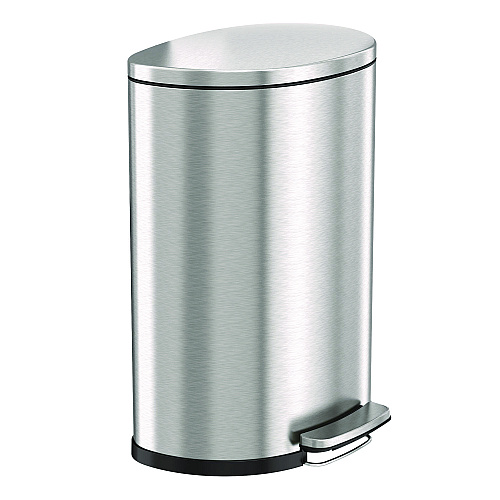 HLS Commercial Fire-Resistant Step Pedal Trash Can, 13 gal, Plastic/Stainless Steel, Silver (HLSS13DFR)