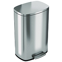 HLS Commercial Step Pedal Trash Can, 13 gal, Plastic/Stainless Steel, Silver (HLSS13R)